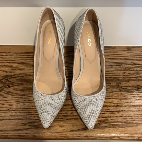 ALDO silver studded stilettos. - Picture 2 of 4